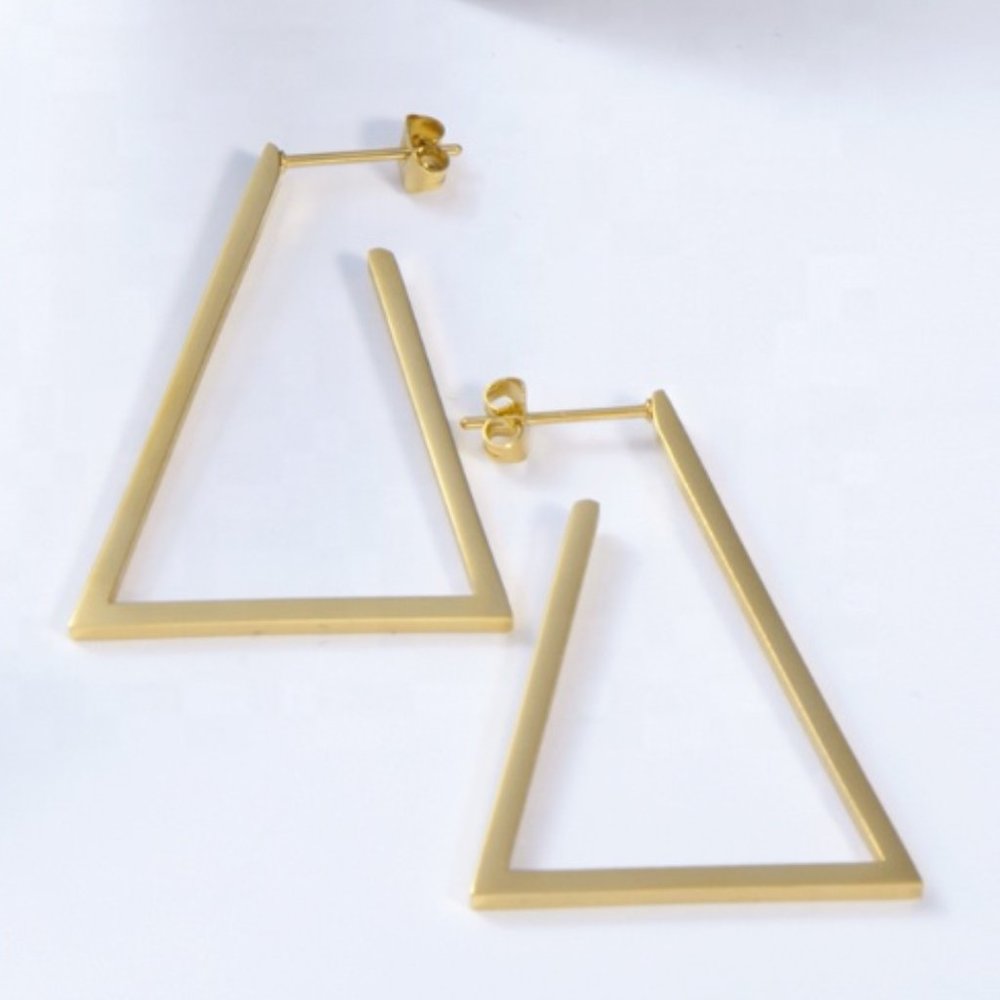 NEW 18K Gold Plated Stainless Steel Earring - Picture 3 of 3